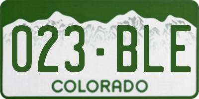 CO license plate 023BLE