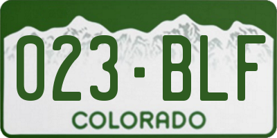 CO license plate 023BLF
