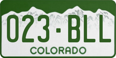 CO license plate 023BLL