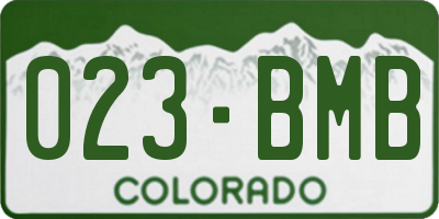 CO license plate 023BMB