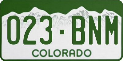 CO license plate 023BNM