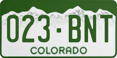 CO license plate 023BNT