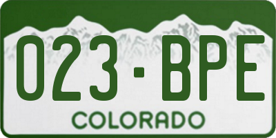 CO license plate 023BPE