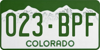 CO license plate 023BPF