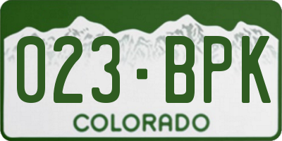 CO license plate 023BPK