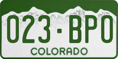 CO license plate 023BPO