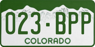 CO license plate 023BPP