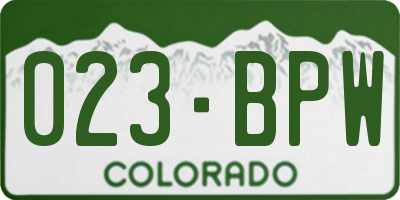 CO license plate 023BPW