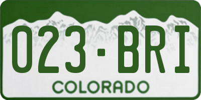 CO license plate 023BRI