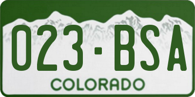 CO license plate 023BSA