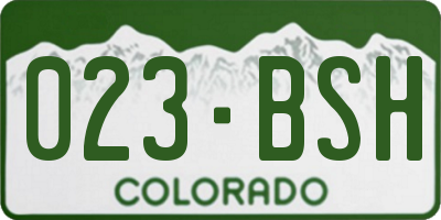 CO license plate 023BSH