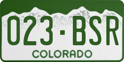 CO license plate 023BSR