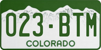 CO license plate 023BTM