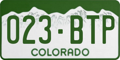 CO license plate 023BTP
