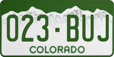 CO license plate 023BUJ
