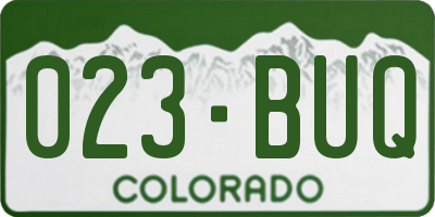 CO license plate 023BUQ