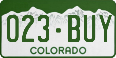 CO license plate 023BUY