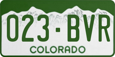 CO license plate 023BVR