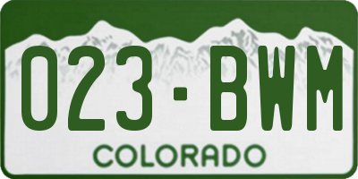 CO license plate 023BWM