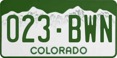 CO license plate 023BWN