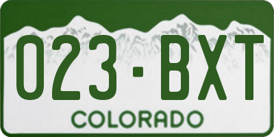 CO license plate 023BXT