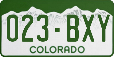 CO license plate 023BXY