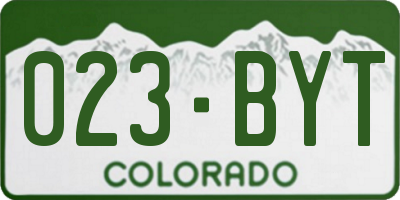 CO license plate 023BYT