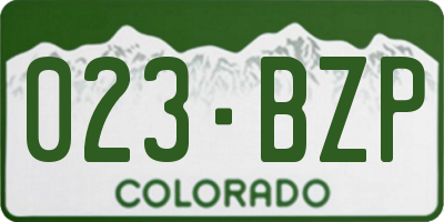 CO license plate 023BZP