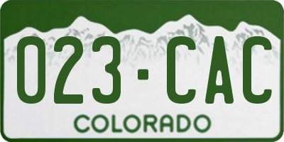 CO license plate 023CAC