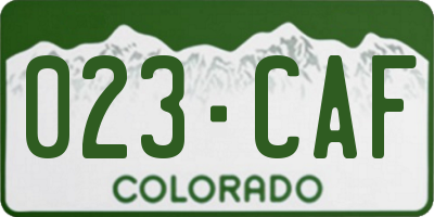CO license plate 023CAF