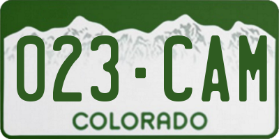 CO license plate 023CAM
