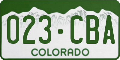 CO license plate 023CBA