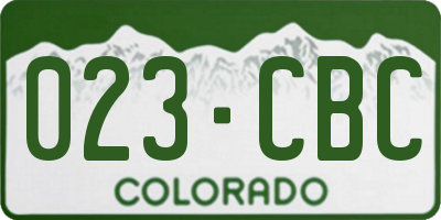 CO license plate 023CBC