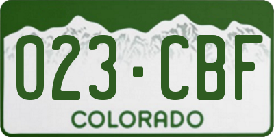 CO license plate 023CBF