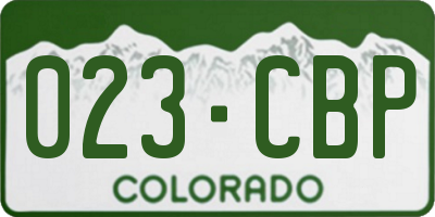 CO license plate 023CBP