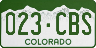 CO license plate 023CBS
