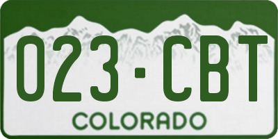 CO license plate 023CBT