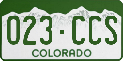 CO license plate 023CCS