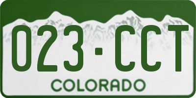 CO license plate 023CCT