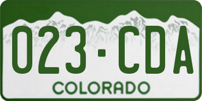 CO license plate 023CDA