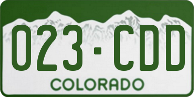 CO license plate 023CDD