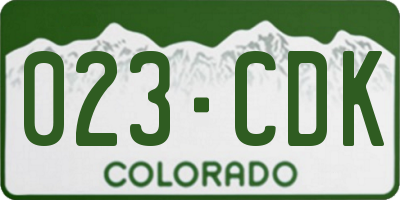 CO license plate 023CDK