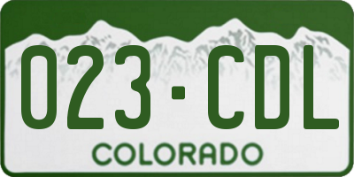 CO license plate 023CDL