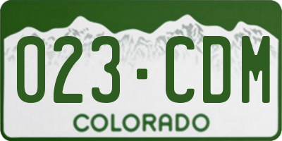 CO license plate 023CDM