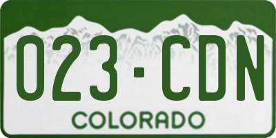 CO license plate 023CDN