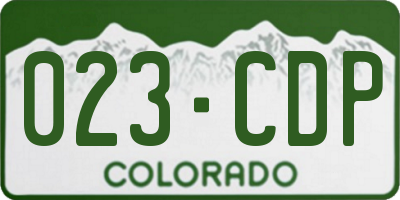 CO license plate 023CDP