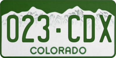 CO license plate 023CDX