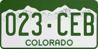 CO license plate 023CEB
