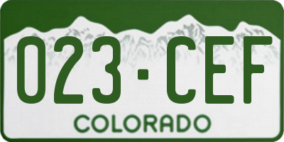 CO license plate 023CEF