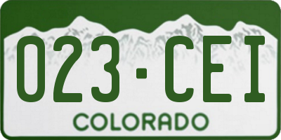 CO license plate 023CEI